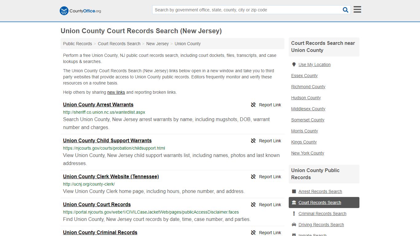 Union County Court Records Search (New Jersey) - County Office